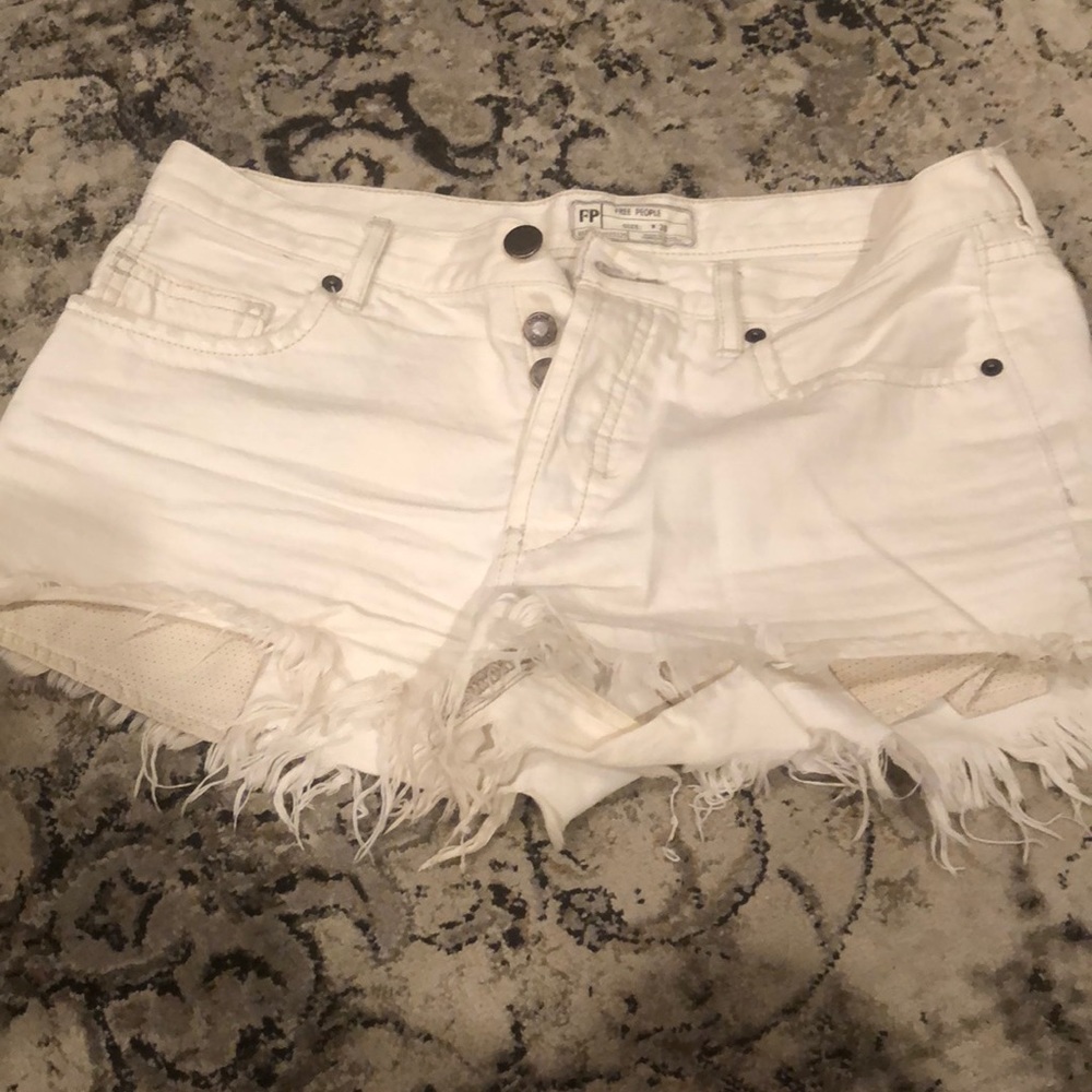 Free People white denim shorts! Great condition!